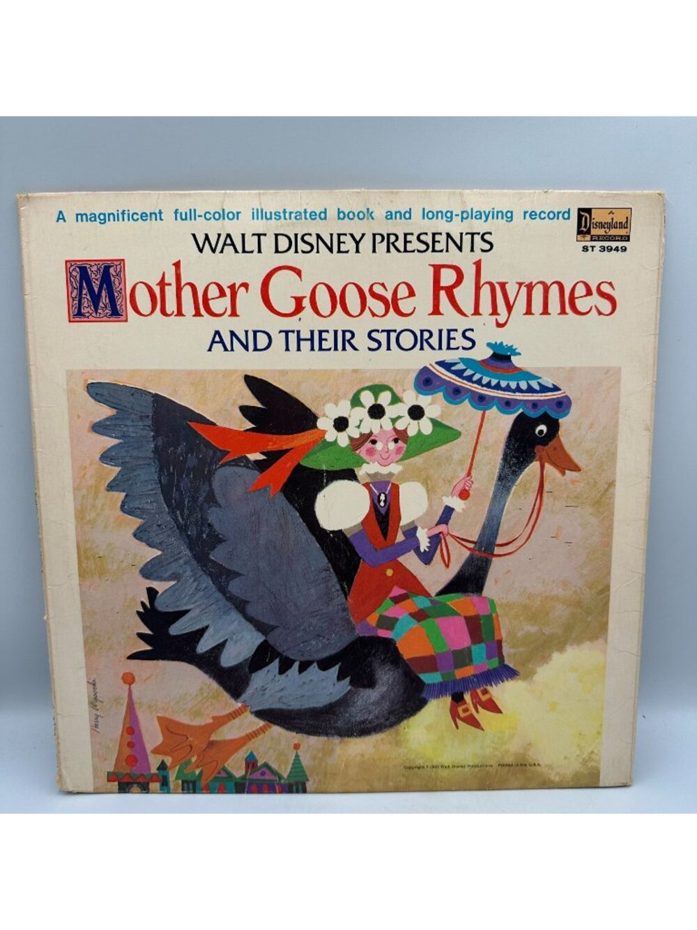 Walt Disney Mother Goose Rhymes LP 1968 Disneyland ST3949 Childrens Stories
